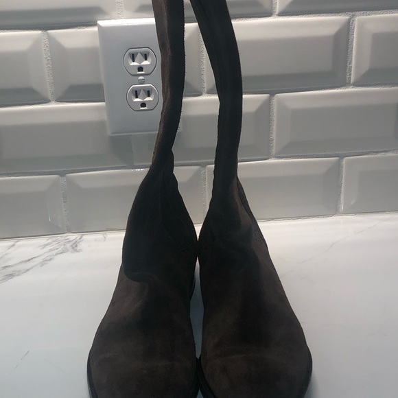 Yves Saint Laurent Brown Suede Riding Boot - Picture 5 of 7